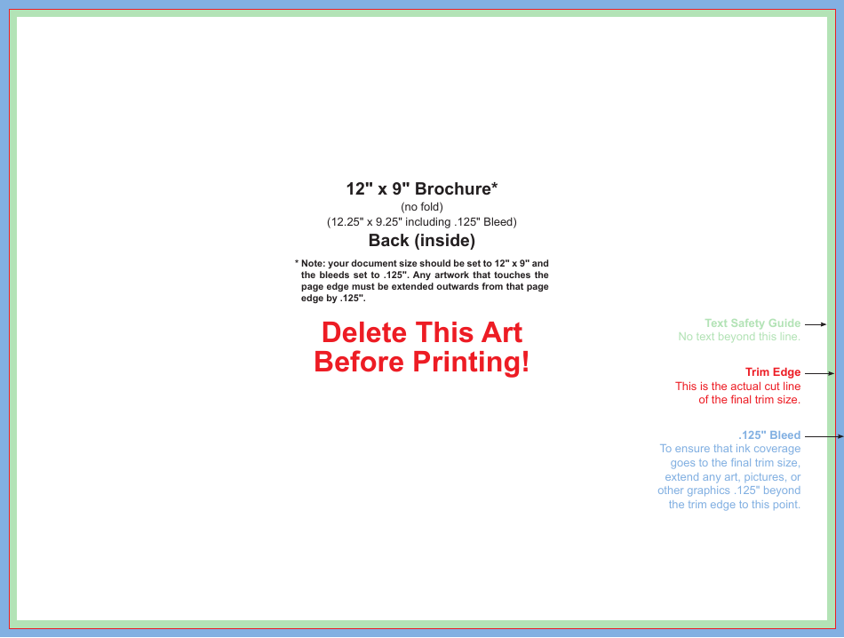 12 X 9 No Fold Brochure Template, Page 2