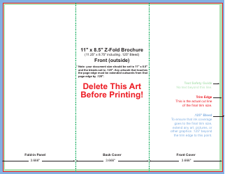 Document preview: 11 X 8.5 Inch Z-fold Brochure Template