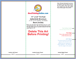 11 X 8.5 Inch Tri-fold (Letterfold) Brochure Template, Page 2