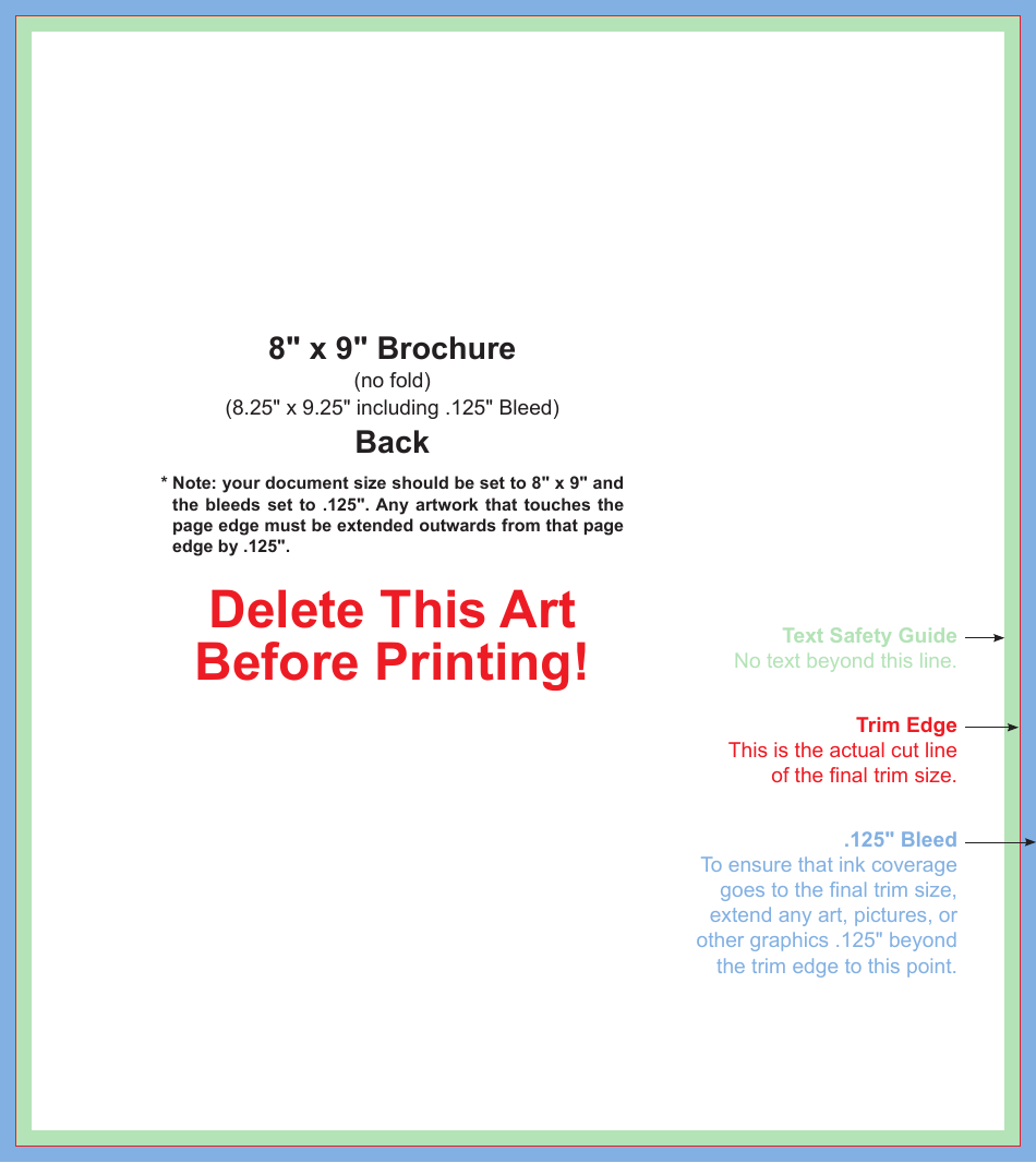 8 X 9 No Fold Brochure Template, Page 2