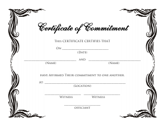 Document preview: Certificate of Commitment Template - Black