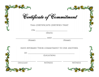 Document preview: Certificate of Commitment Template - Flowers