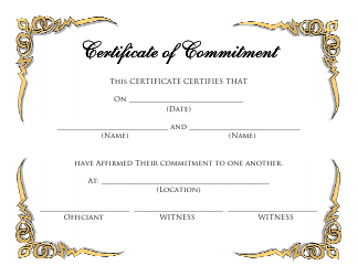 Document preview: Certificate of Commitment Template - Beige
