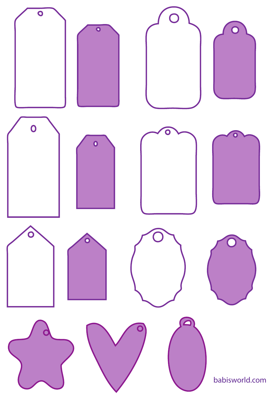 Purple and White Tag Templates - Editable Tag Template Designs