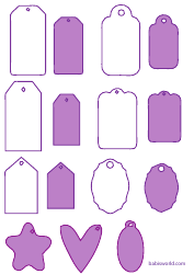 Document preview: Purple and White Tag Templates