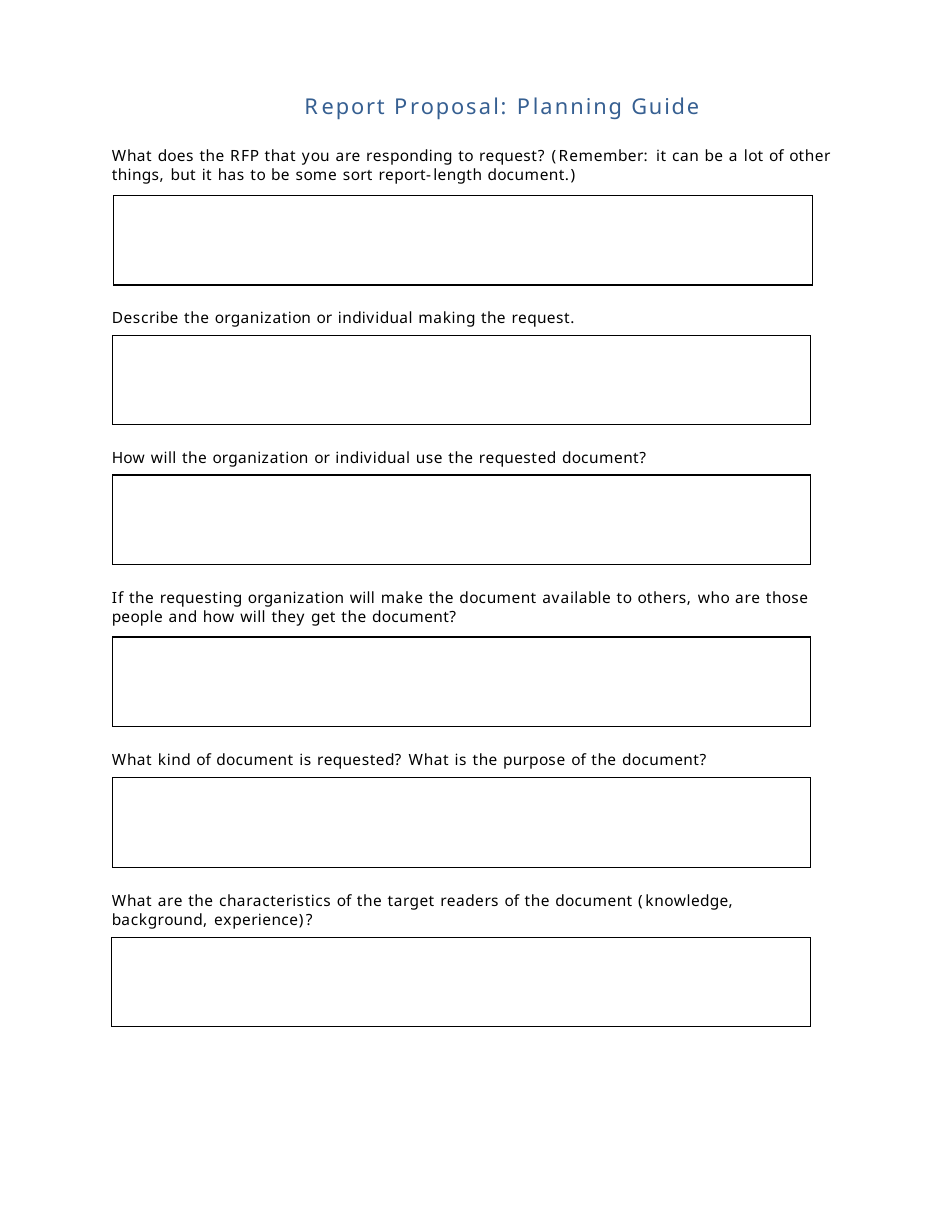 Report Proposal Template, Page 1