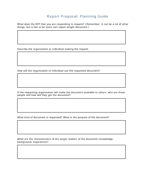 Report Proposal Template
