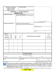 Document preview: Form 1F-P-0061 Exhibit List - Hawaii
