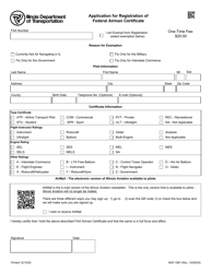 Document preview: Form AER1967 Application for Registration of Federal Airman Certificate - Illinois