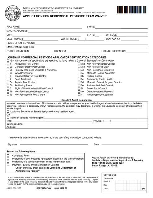 Form AES-07-80  Printable Pdf