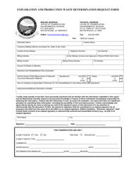 Exploration and Production Waste Determination Request Form - Louisiana