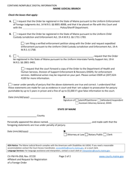 Form CV-FM-PA-058 Affidavit and Request for Registration of a Foreign Order - Maine, Page 2