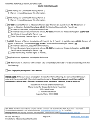 Form PB-011 Private Party Adoption Case File Checklist - Maine, Page 2