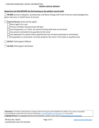 Form PB-010 Guardianship Case File Checklist - Maine, Page 2