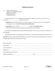 Form DCA-107 Request for Data - Maryland, Page 2