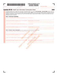 Schedule HC-CS Health Care Information Continuation Sheet - Draft - Massachusetts, Page 2