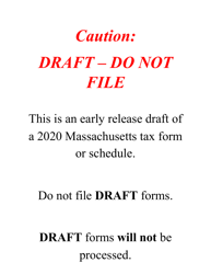 Schedule HC Health Care Information - Draft - Massachusetts