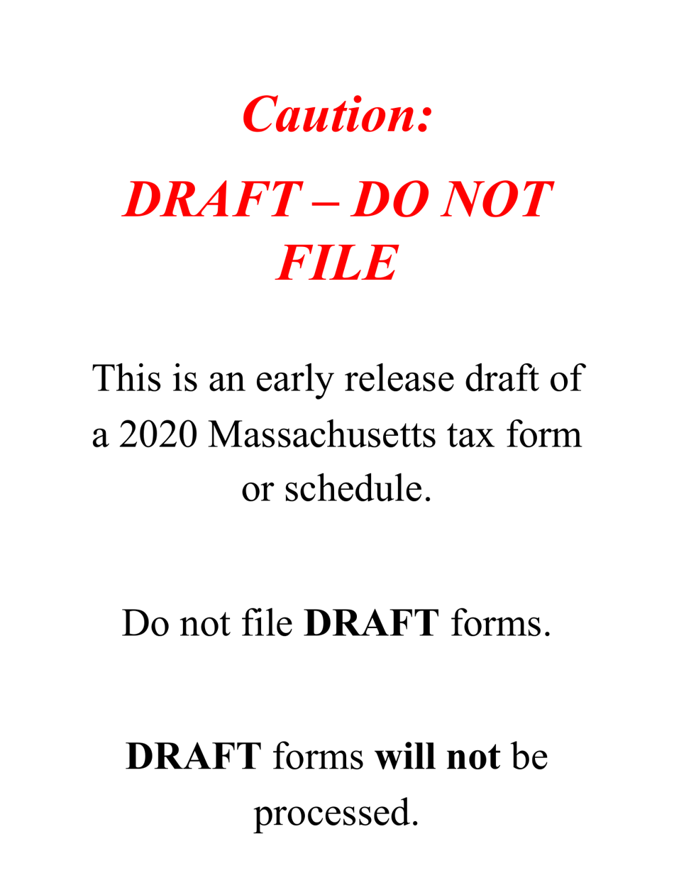 Schedule HC Health Care Information - Draft - Massachusetts, Page 1