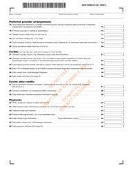 Form 63-23P Premium Excise Return for Insurance Companies - Draft - Massachusetts, Page 3