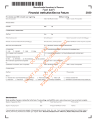 Form 63 FI Financial Institution Excise Return - Draft - Massachusetts, Page 2