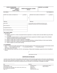 Form FOC84 Order Suspending License - Michigan, Page 2