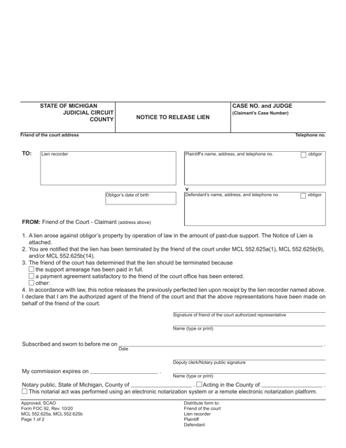 Form FOC92  Printable Pdf
