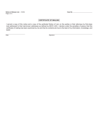 Form FOC92 Notice to Release Lien - Michigan, Page 2