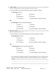 Form CHC702 Answer to Third Party Custody Petition and Counterpetition for Custody - Minnesota, Page 14