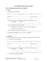 Form CHC702 Answer to Third Party Custody Petition and Counterpetition for Custody - Minnesota, Page 2