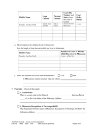 Form CHC702 Answer to Third Party Custody Petition and Counterpetition for Custody - Minnesota, Page 6
