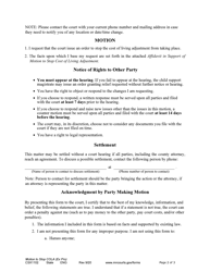 Form CSX1102 Notice of Motion and Motion to Stop Cost of Living Adjustment - Minnesota, Page 2