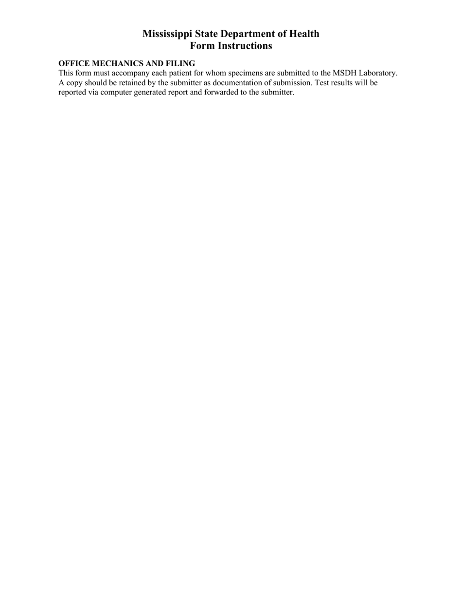 Form 1198 Sars-Cov-2 (Virus That Causes Covid-19) Testing Requisition - Mississippi, Page 3