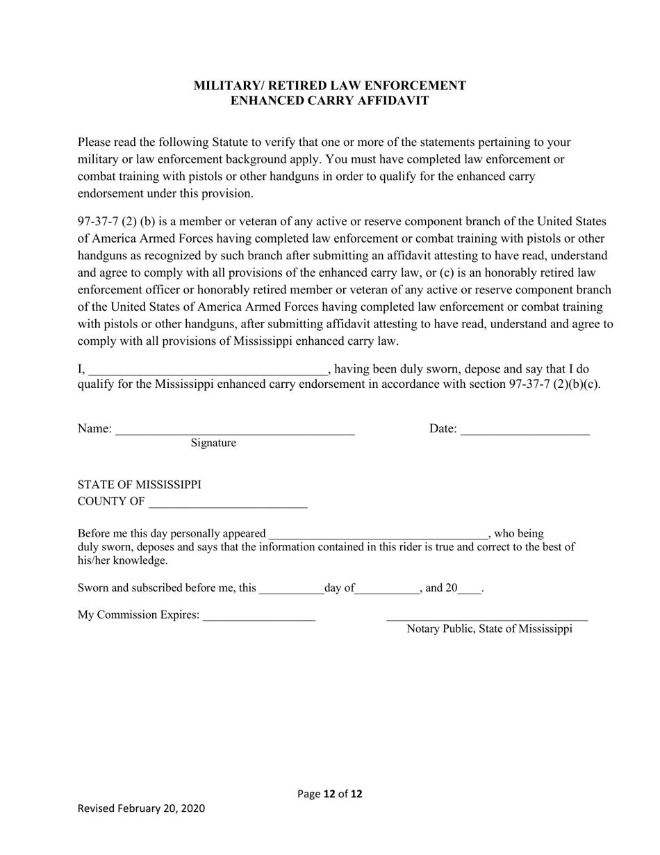 Application for Security Guard Permit - Mississippi, Page 12