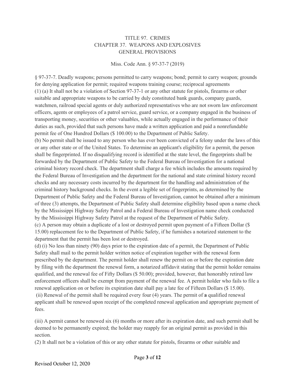 Application for Security Guard Permit - Mississippi, Page 3