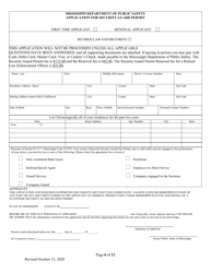 Application for Security Guard Permit - Mississippi, Page 6