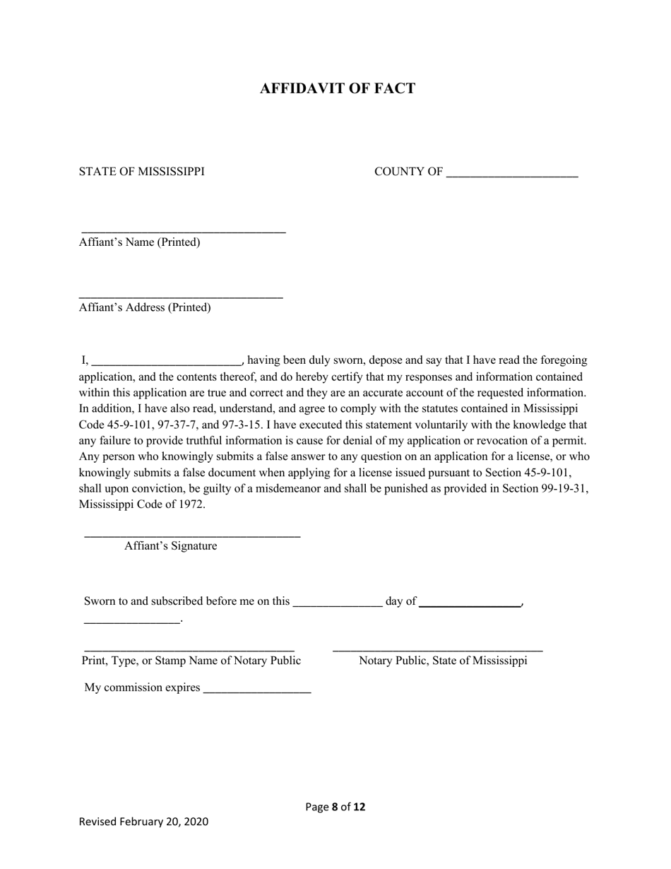 Mississippi Application for Security Guard Permit - Fill Out, Sign ...