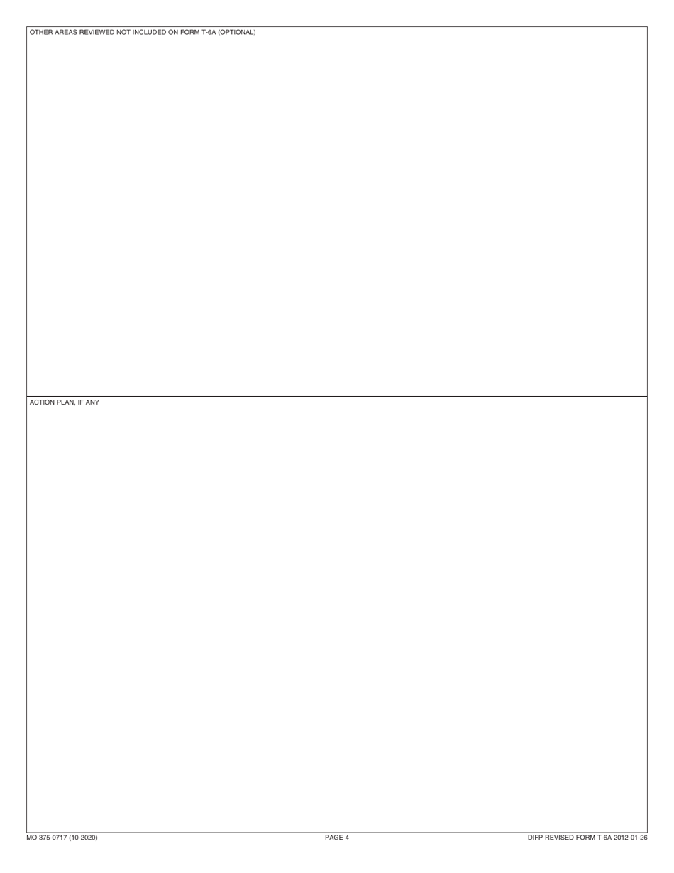 Form T-6A (MO375-0717) Missouri Title Insurers Statutory Onsite Review Report - Missouri, Page 4