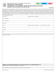 Form T-6B (MO375-0718) &quot;Confidential Trade Secret - Missouri Title Insurer's Onsite Review Sampling Methods&quot; - Missouri