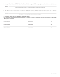 Form LLC-1 Articles of Organization - Missouri, Page 2
