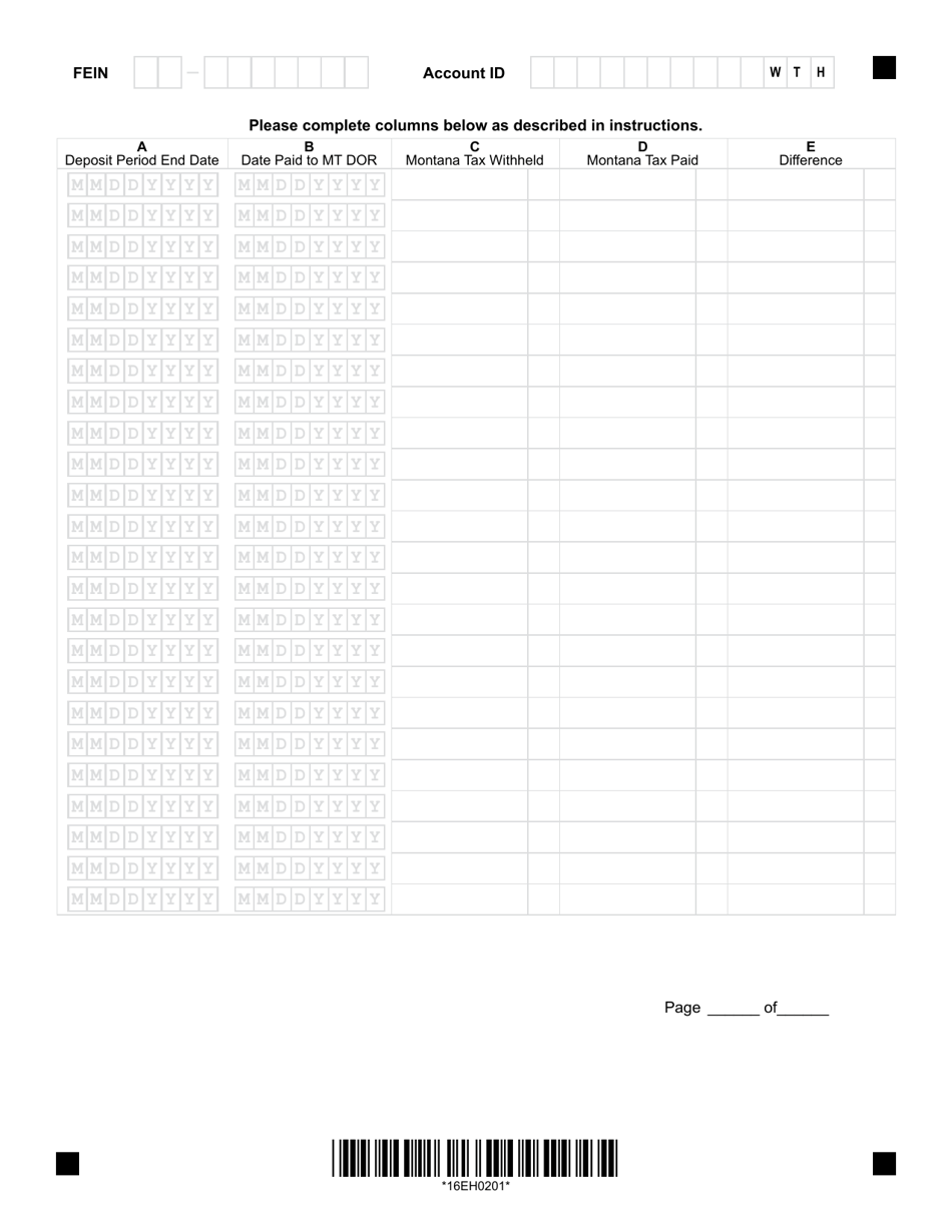 Form MW-3 Montana Annual W-2 1099 Withholding Tax Reconciliation - Montana, Page 3