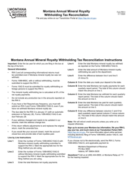 Form RW-3 Download Fillable PDF or Fill Online Montana Annual Mineral ...