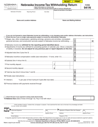 Form 941N &quot;Nebraska Income Tax Withholding Return&quot; - Nebraska