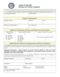 Document preview: Authorization for Employer to Release Information - Nevada