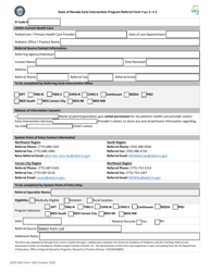 ADSD-NEIS Form 1001 Early Intervention Program Referral Form - Nevada, Page 2