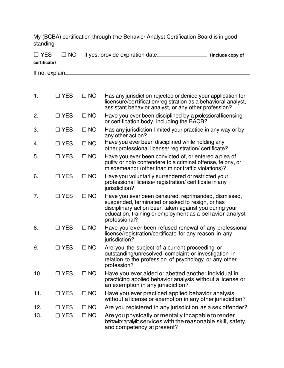 Licensed Behavior Analyst (Lba)  Licensed Assistant Behavior Analyst (Laba) Renewal - Nevada, Page 2