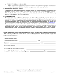 Form CDL-050 Third Party Certifier Agreement - Nevada, Page 5