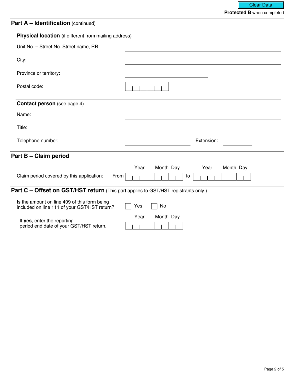 Form GST66 Fill Out Sign Online And Download Fillable PDF Canada 