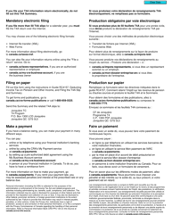 Form T4A SUM Summary of Pension, Retirement, Annuity, and Other Income - Canada (English/French), Page 2