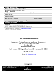 Application Form - Crown Waterfront Reserve - New Brunswick, Canada, Page 4