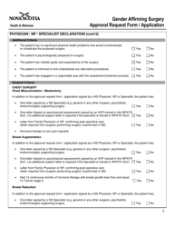 Gender Affirming Surgery Approval Request Form/Application - Nova Scotia, Canada, Page 4